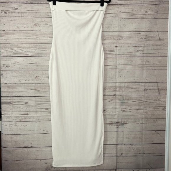Pretty Garden White Strapless Bodycon Maxi Dress Medium - Picture 1 of 6
